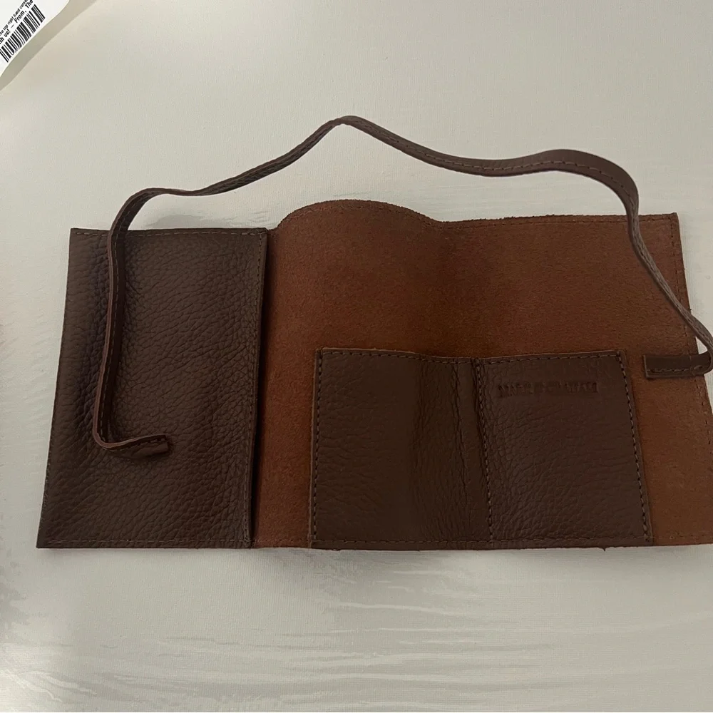 Mark & Graham Leather Charger Roll Up Brown Monogrammed NT Travel NEW